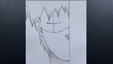 Easy anime drawing | how to draw ninja boy half face easy step-by-step