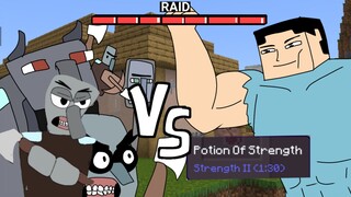 GIGA STEVE VS RAID [Minecraft animation]