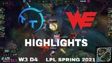 Highlight TT vs WE All Game LPL Mùa Xuân 2021 | LPL Spring 2021 | ThunderTalk Gaming vs Team WE