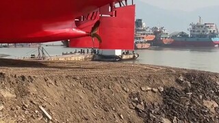 The launch of the giant new ship is truly awe-inspiring.