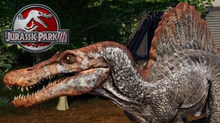 2 JP3 Spinosaurus & 2 JP3 T-Rex Breakout & Fight - Jurassic World Evolution Mods (4K 60FPS)