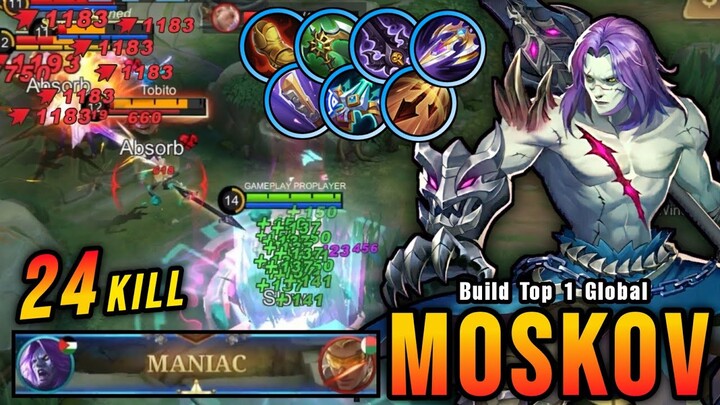 24 Kills + MANIAC!! Moskov High Attack Speed Build is Broken!! - Build Top 1 Global Moskov ~ MLBB