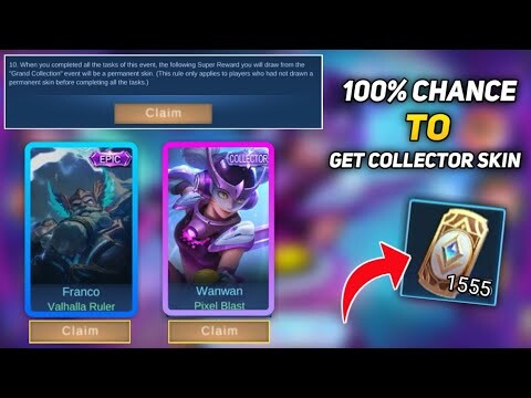 FREE COLLECTOR SKIN AND TRICKS TO SPAM GET MORE COLLECTION TOKEN | CHANCE 100% 2021 NEW EVENT MLBB