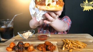 Hamburger, gà viên chiên sốt đủ vị, khoai chiên 5 #amthuc