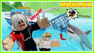 KASIAN! MIKACIL DIJADIIN UMPAN MEGALODON HANTU!!! ROBLOX MIKOCIL