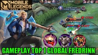 BEST BUILD TOP 1 GLOBAL FREDRINN WILL NOT DIE || gameplay mobile legend