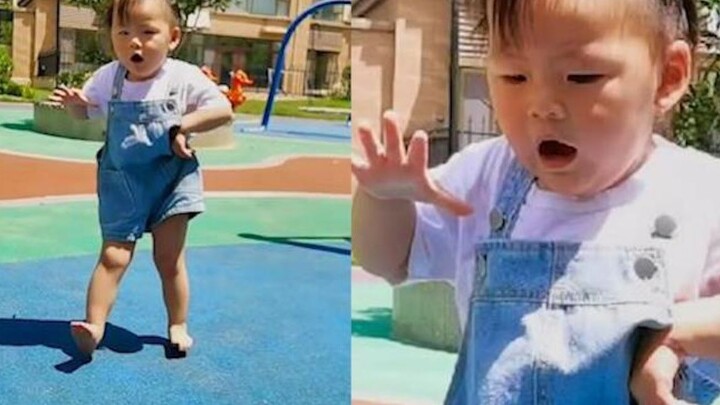 Seorang balita menggemaskan di Shandong gemar berjalan tanpa alas kaki; usaha sang ibu untuk membuju