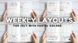 plan with me | 5 Cách Lên Kế Hoạch Tuần Tone Pastel | 5 Weekly Layouts Pastel Colors & Rainbow
