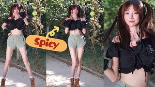 【เจิ้งหย่าเหวิน】เต้นคัฟเวอร์สไปซี่ วันนี้เป็นสไปซี่ในสวนแตงโม~