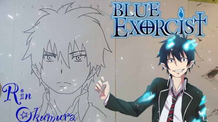 menggambar anime blue exorcist, Rin