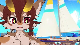 【VRCHAT MMD】Panas sekali! Cepat ajak rusa kecil berselancar di ombak~