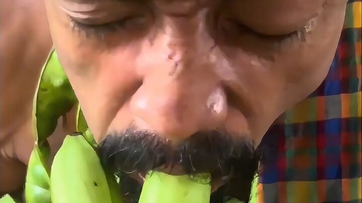 Mesin penuai di jalur hijau, semua bisa jadi sayuran hijau, langsung dimakan begitu saja