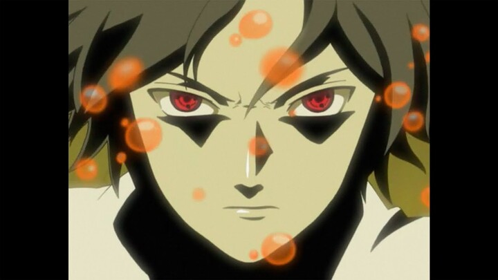 Sasuke suppresses the Nine-Tails' chakra with his Sharingan. Kurama and Sasuke first meeting.