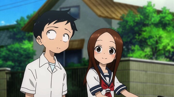 "Takagi calculated that Nishikata would look back curiously, so he caught Nishikata in his arms."