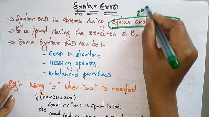 Errors |  Lexical, Syntax & Semantic | Compiler Design | Lec - 46 | Bhanu Priya