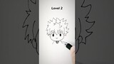 How to draw Killua in different levels?!😳 #shorts #animedrawing  #hunterxhunter