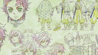 [การตั้งค่า] ดาบพิฆาตอสูร ชุดการตั้งค่าการวาดภาพศิลปะต้นฉบับ ชุดการตั้งค่าวัตถุขนาดเล็กของตัวละคร