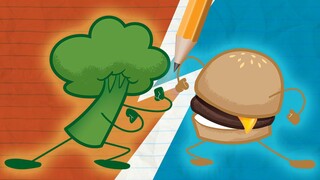 Hamburgers or vegetarian dishes? How much trouble is it to get children to eat vegetables! [Pencil A