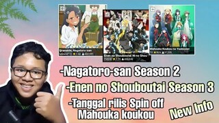 Bahas Nagatoro-san season 2,Fire force season 3,tanggak rilis Spin off mahouka koukou ||Req subs