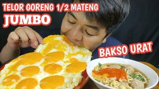 TELOR GORENG JUMBO 1/2 MATENG DAN BAKSO URAT - MAKAN SEBELUM TIDUR