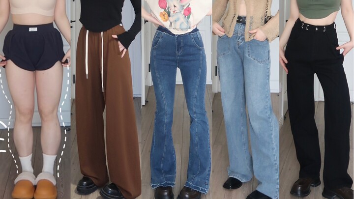 【160cm 55kg】Trời ơi, chiếc quần dài này thon gọn quá đi! Bụng to, hông rộng, đùi to — một nốt nhạc đ
