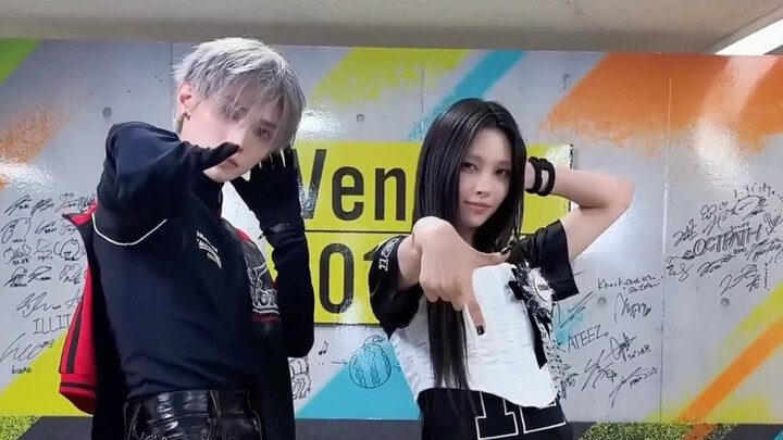 So handsome! Ateez & Yuna of LOONA’s “BAD” dance challenge!