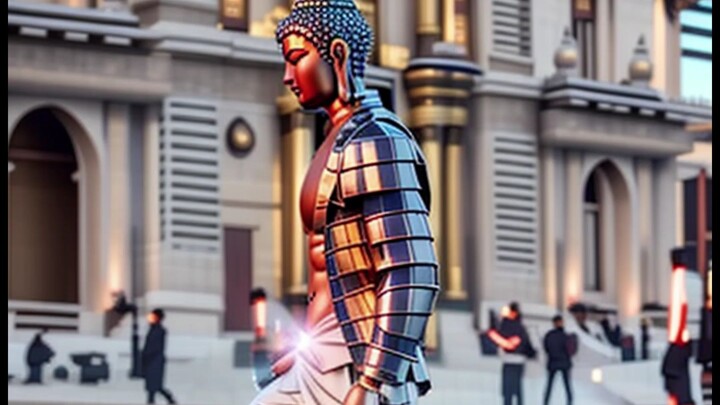 سايبر + بوذا + خطوة الفضاء