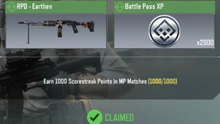 Call Of Duty Mobile Earn 1000 Scorestreak Points in MP Matches Task Complete