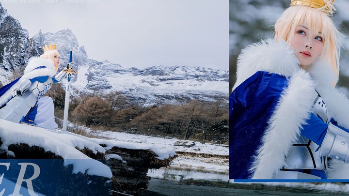 雪山上的 Fate Saber 阿尔托莉雅 Cosplay 视频
