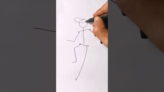 stickman to combat knifeman speed drawing #shorts #chainsawman #anime