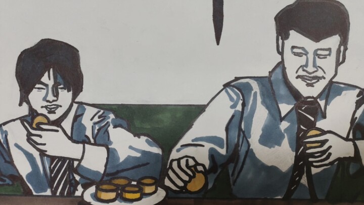 Forced to help my second-grade younger brother create a Mid-Autumn Festival wall newspaper, so...