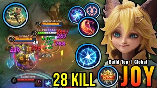 28 Kills!! Monster Offlane Joy Unlimited Shield and LifeSteal!! - Build Top 1 Global Joy ~ MLBB