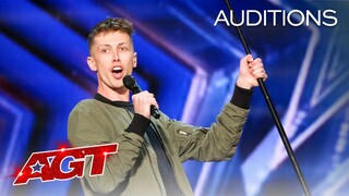 Early Release: The Judges Can't Stop Laughing at Cam Bertrand's Comedy - America's Got Talent 2021