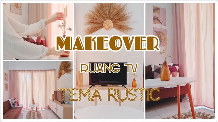 MAKEOVER RUANG TV ala RUSTIC ( on a Budget ) From Shopee | Indonesia