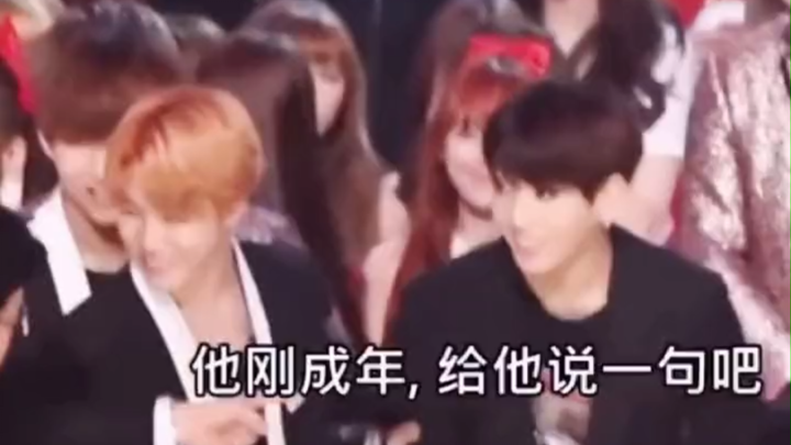 (BTS) "He just turned 18, let's say a few words to him."