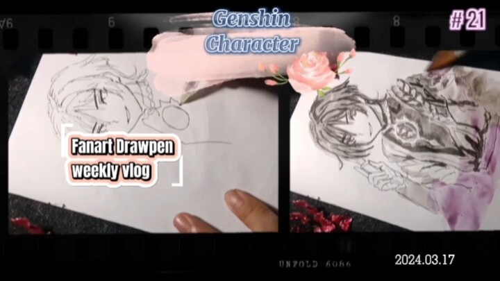Drawing Genshin character___🖋🖋😍😍