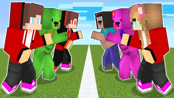 GILS vs BOYS : Maizen,Mikey and Brother VS CUTE GIRLS! - Funny Story in Minecraft (JJ and)