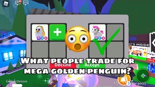 What People Trade For **MEGA** Golden Penguin? 😮 (ROBLOX) Adopt me!