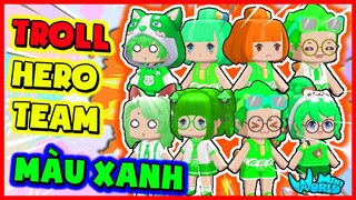 NOOB KAMUI THỬ THÁCH TROLL HERO TEAM BIẾN SKIN THÀNH MÀU XANH TRONG MINI WORLD | HACK NICK HERO TEAM