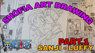 drawing sanji dan luffy ,one piece part.1