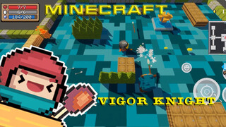 Memainkan Soul Knight dengan latar Minecraft