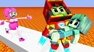 Monster School Good Zombie กลายเป็นฮีโร่ - แม่ขายาวช่วย Huggy Wuggy แอนิเมชั่นมายคราฟ