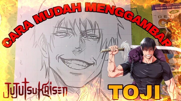 cara mudah menggambar toji dari anime jujutsu kaisen