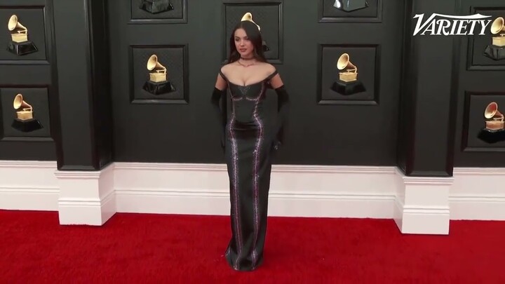 Olivia Rodrigo at the 2022 GRAMMY Awards Red Carpet