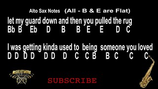 Lewis Capaldi - Someone you loved (Alto Sax Notes)