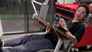 可以躺着上班的工作椅，最后的成品功能齐全，也可以自由拆卸...你觉得这个设计怎么样？