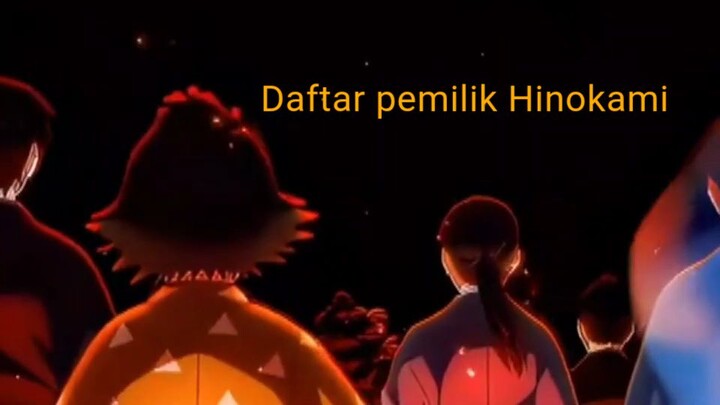 Daftar pemilik Hinokami