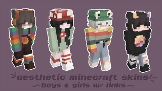 ☁️ aesthetic minecraft skins for boys & girls w/ links