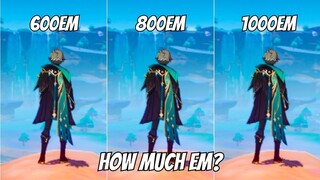 How Much EM Does Alhaitham Need?? || 600vs800vs1000EM {Genshin Impact}