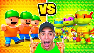 MR.STUMBLE vs TORTUGAS NINJA en STUMBLE GUYS! 😱 *batalla de skins*